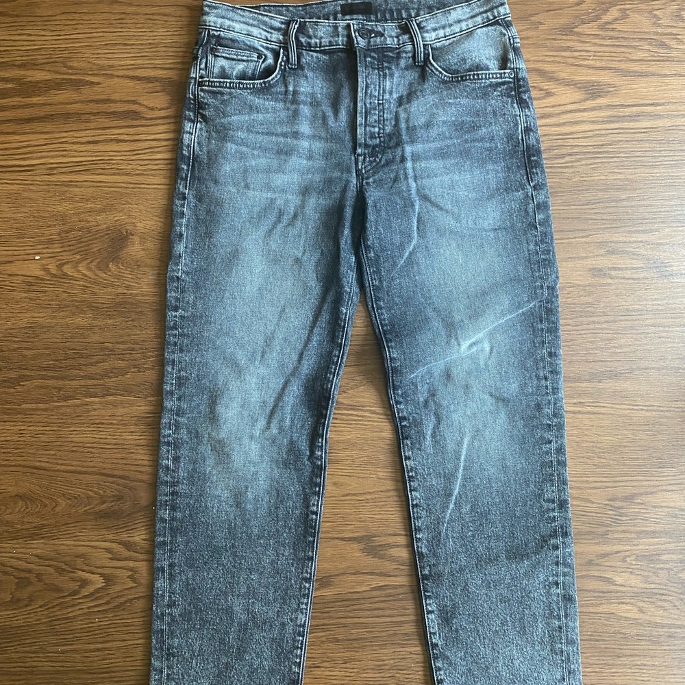 Mother The Saint Ankle Jean black gray acid 27NWOT